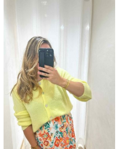 Gilet maille jaune