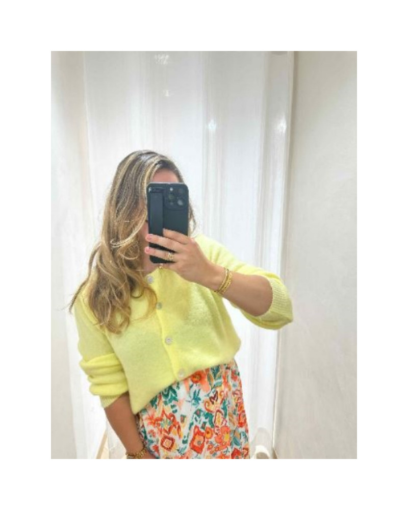 Gilet maille jaune