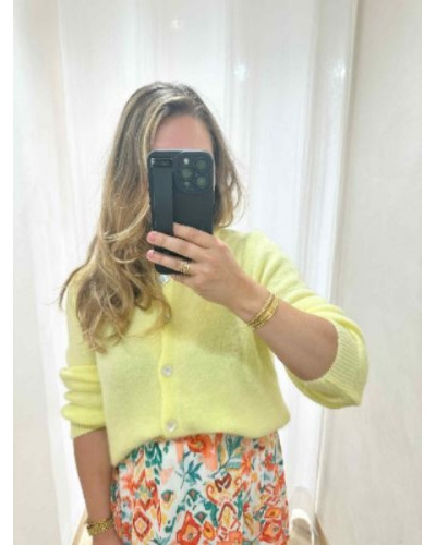 Gilet maille jaune