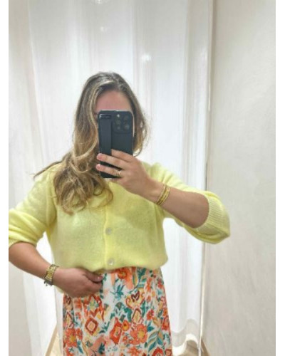 Gilet maille jaune