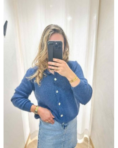 Gilet maille bleu marine