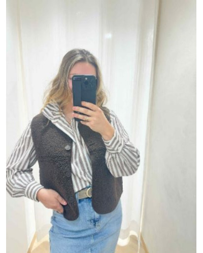 Gilet chocolat bouclette