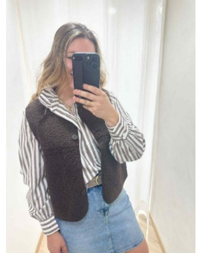 Gilet chocolat bouclette