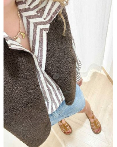 Gilet chocolat bouclette