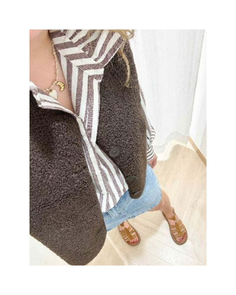 Gilet chocolat bouclette