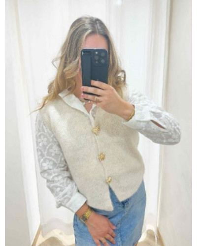 Gilet sans manche beige