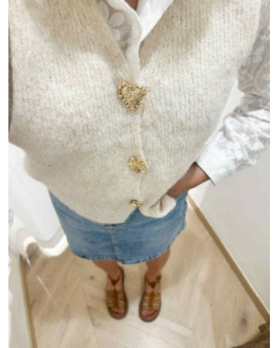 Gilet sans manche beige
