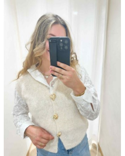 Gilet sans manche beige