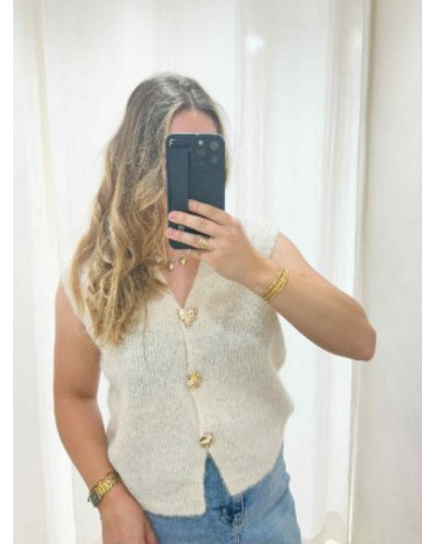 Gilet sans manche beige