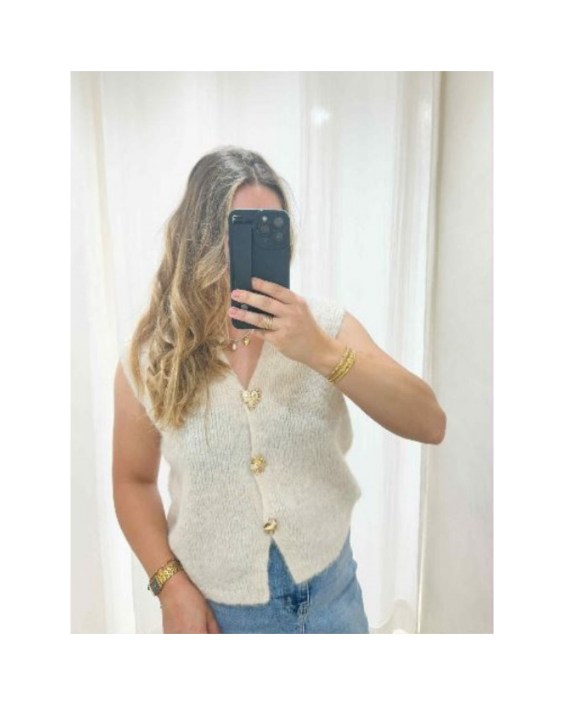 Gilet sans manche beige