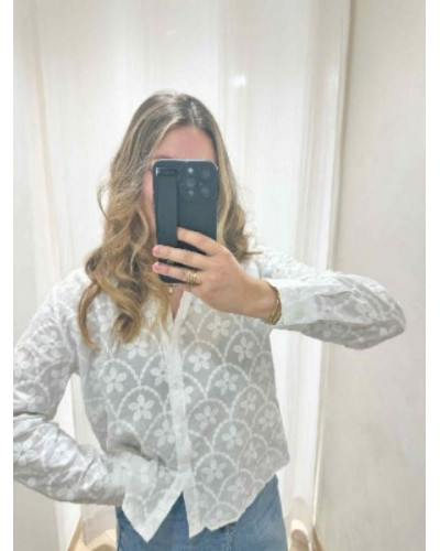 Chemisier blanc brodé