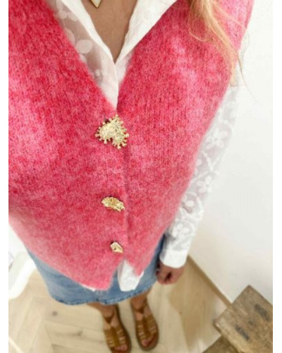 Gilet sans manche fushia