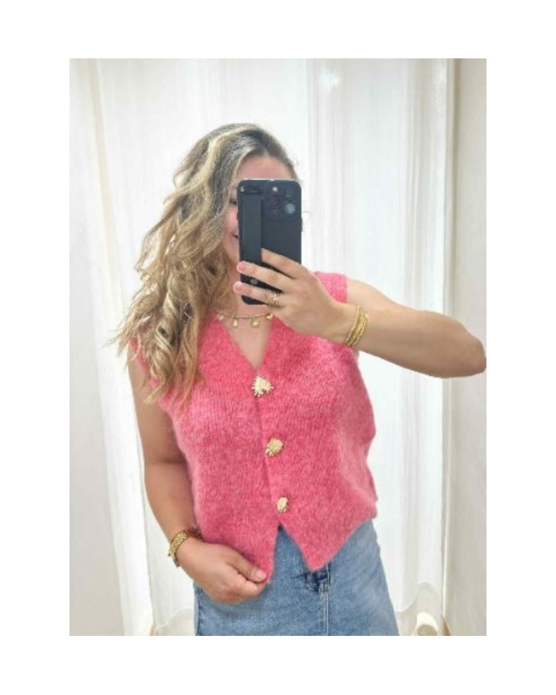 Gilet sans manche fushia