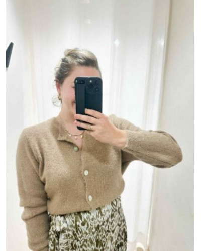Gilet maille camel