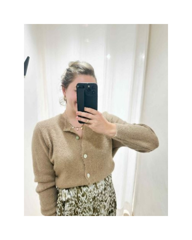 Gilet maille camel