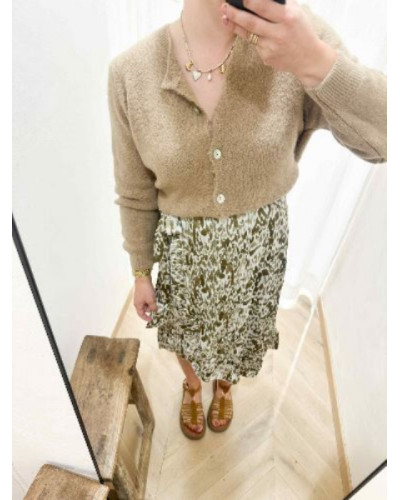 Gilet maille camel