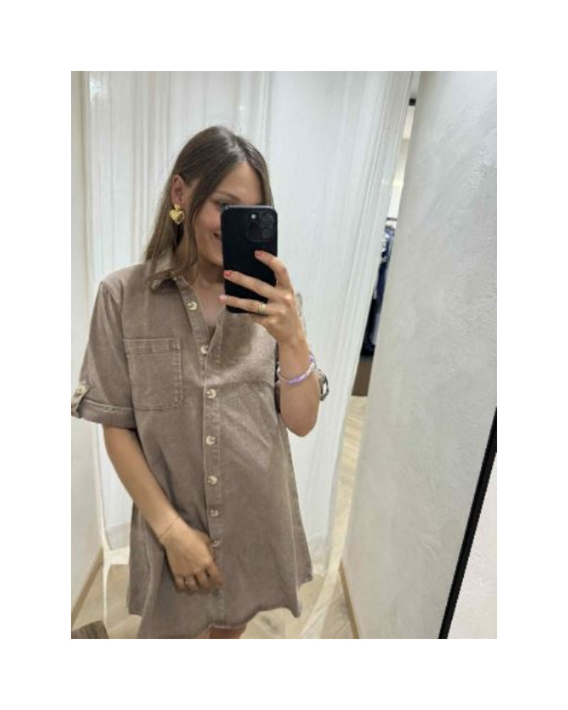 Robe jean taupe