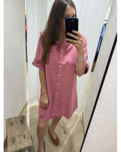 Robe jean rose