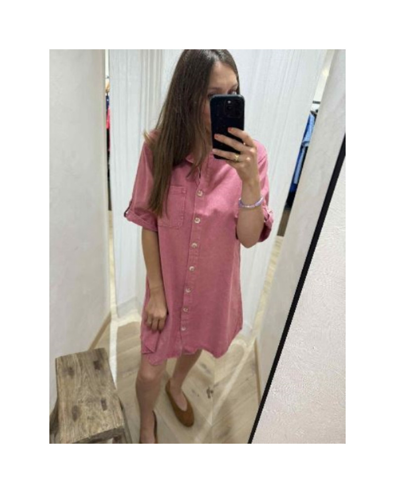 Robe jean rose