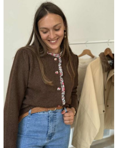 Gilet pull chocolat liberty