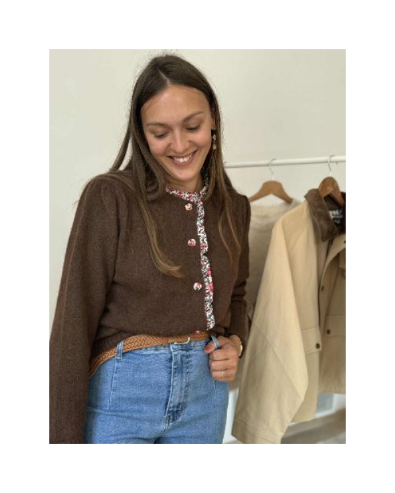 Gilet pull chocolat liberty