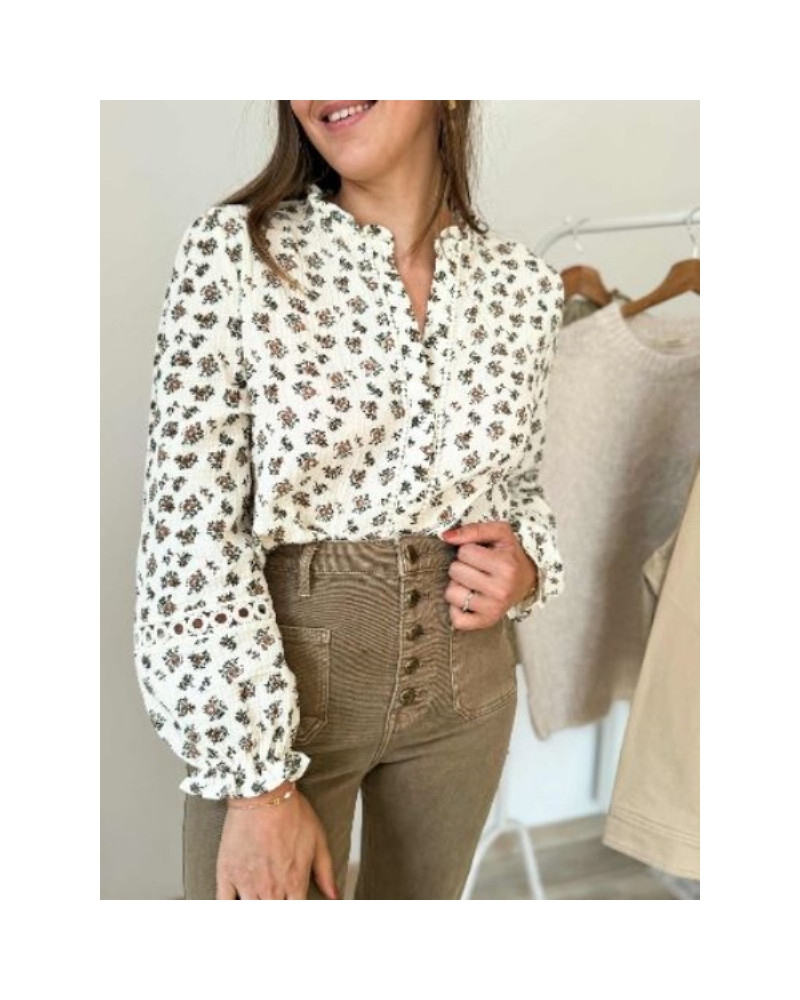 chemise gaz de coton fleurs