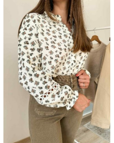 chemise gaz de coton fleurs