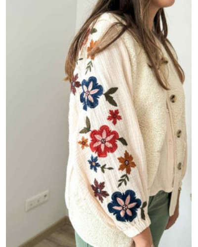blouse brodée gaz de coton