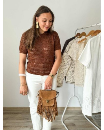 Top maille chocolat