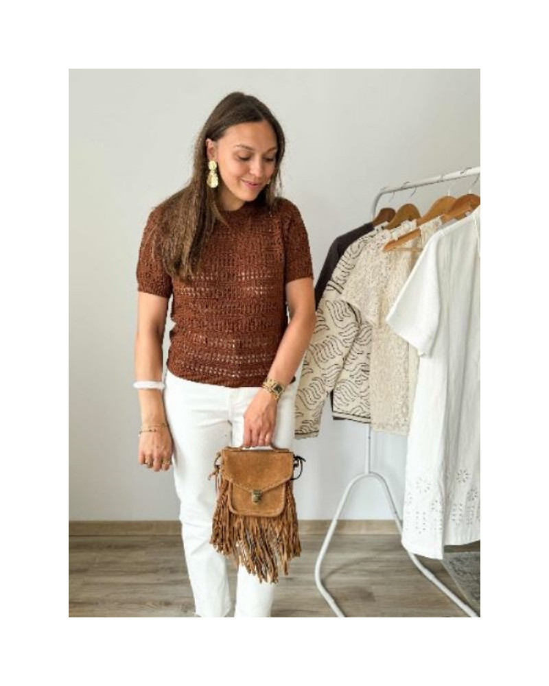 Top maille chocolat