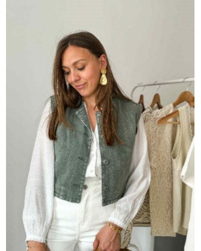 gilet kaki jean