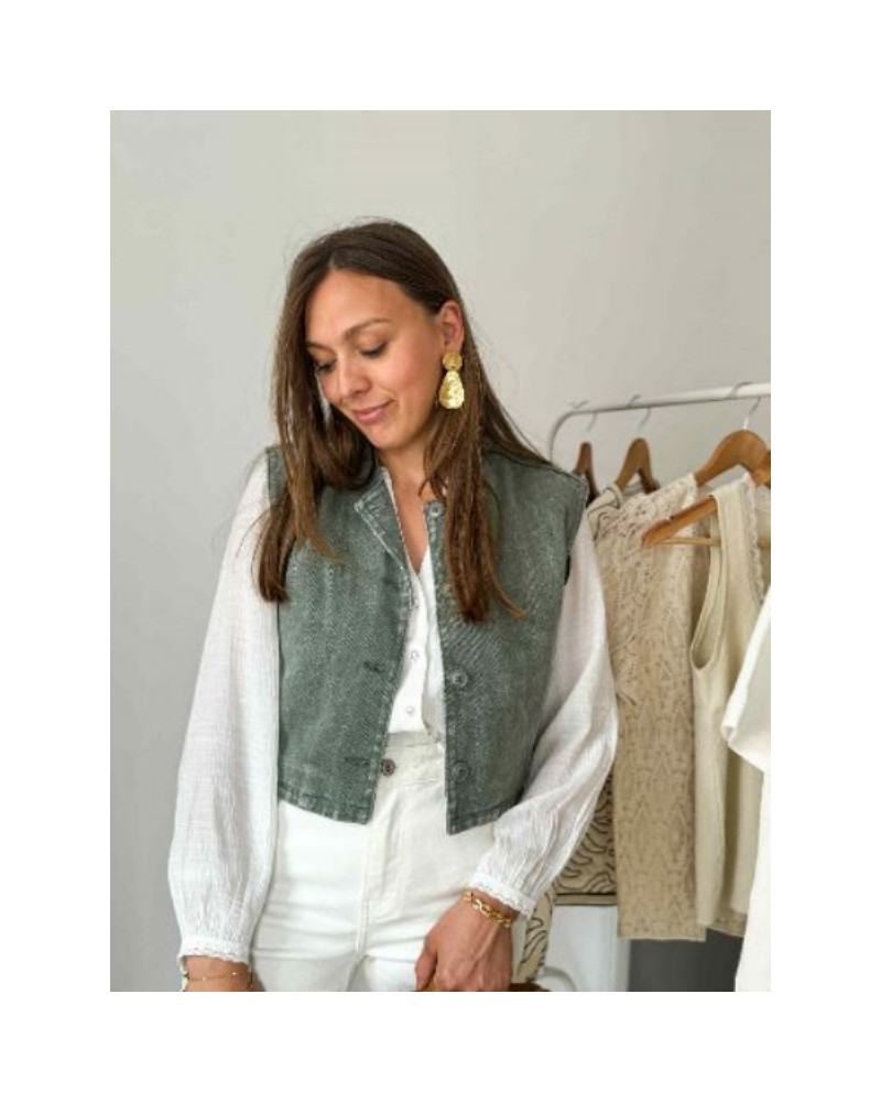 gilet kaki jean
