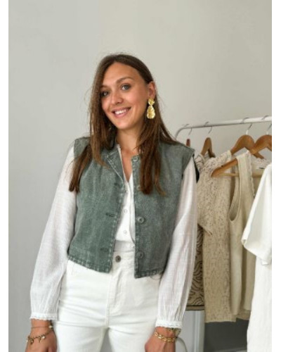 gilet kaki jean