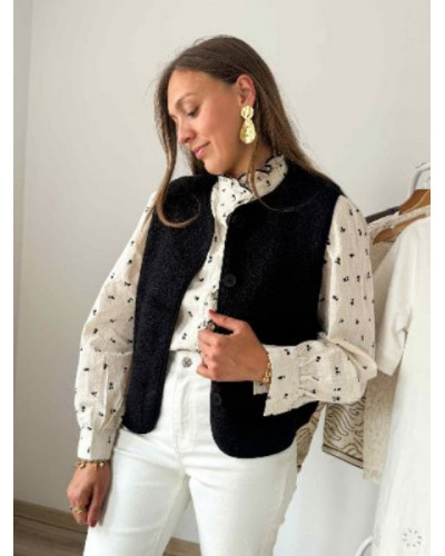 gilet bouclette noir