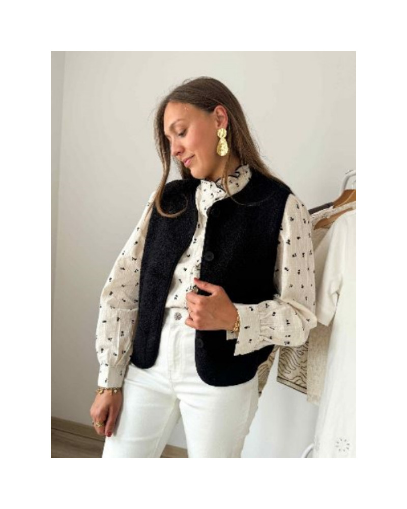 gilet bouclette noir