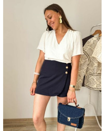 Jupe short bleu marine