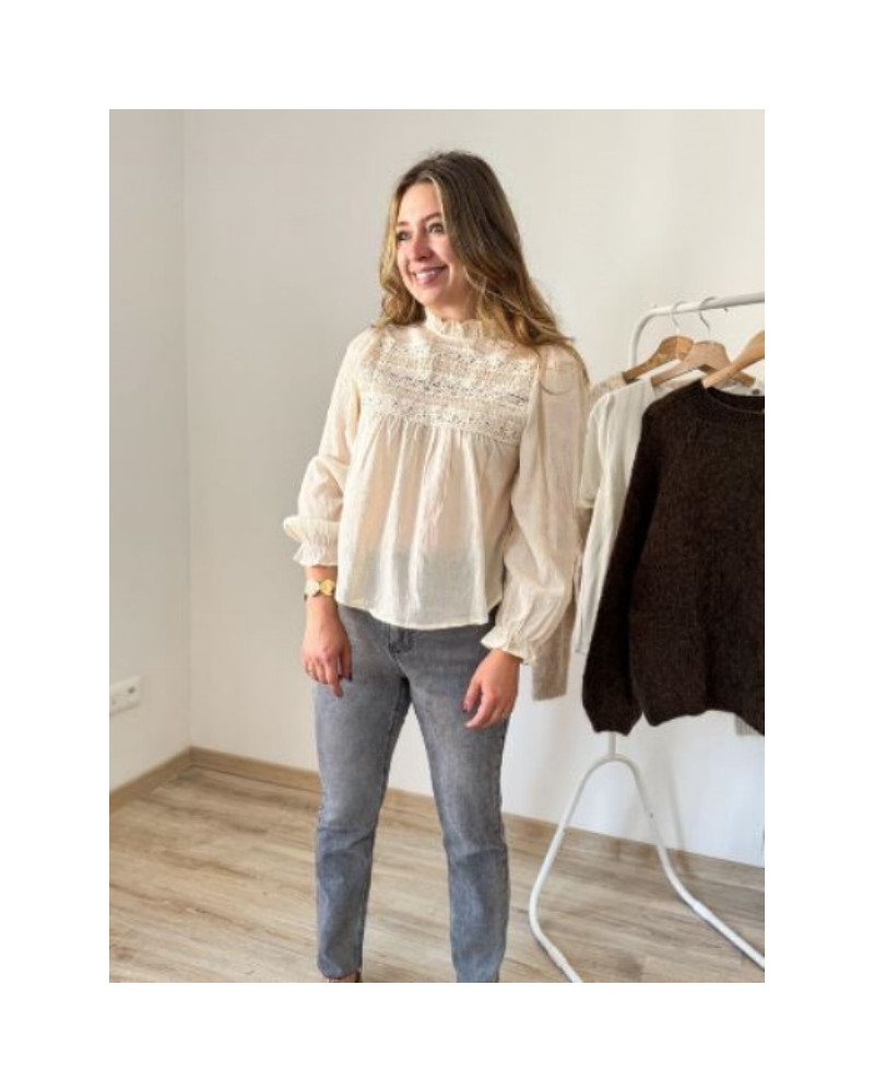 Blouse fluide boheme beige