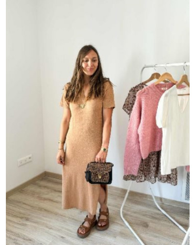 Robe fine maille argile