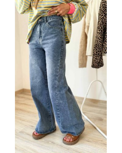 Pull rayures bleu et jaune