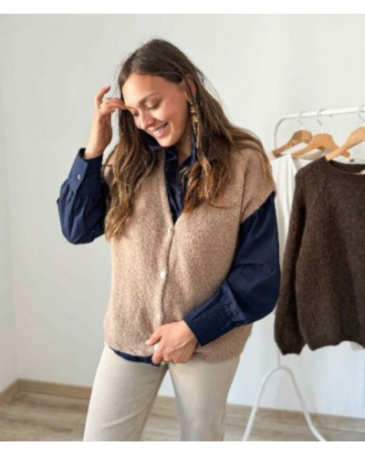 Gilet camel sans manche
