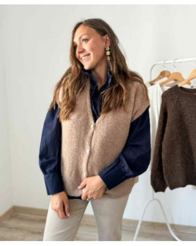 Gilet camel sans manche