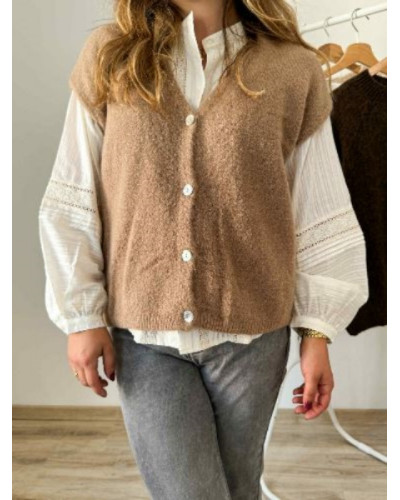 Gilet camel sans manche