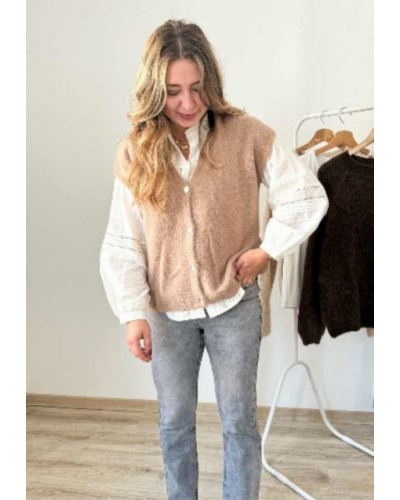 Gilet camel sans manche