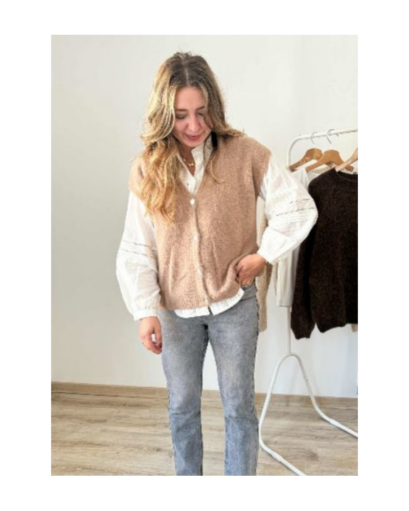 Gilet camel sans manche