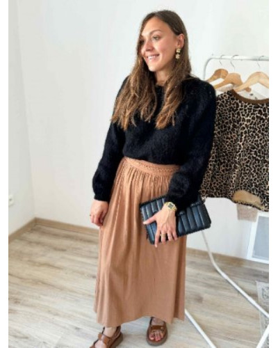 Jupe longue marron en lin