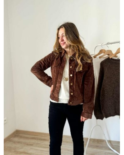Veste velours chocolat