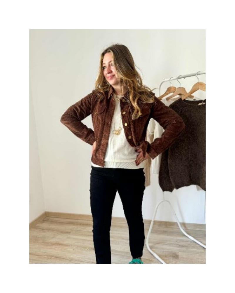 Veste velours chocolat
