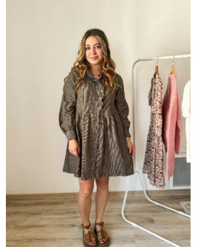 Robe fluide rayures marron