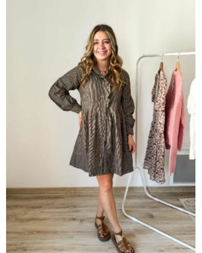 Robe fluide rayures marron