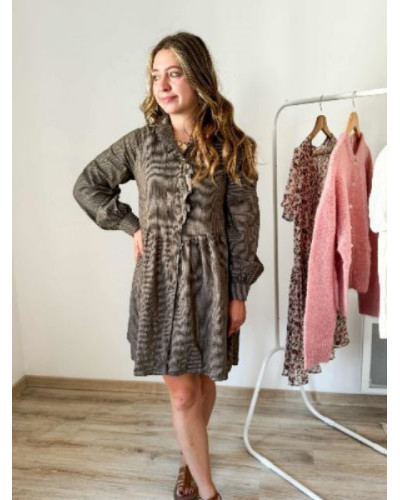 Robe fluide rayures marron